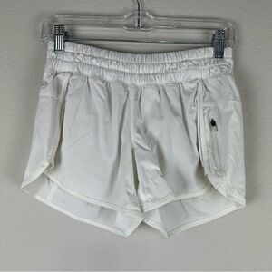 Lululemon White Tracker Athletic Athleisure Shorts Size 6